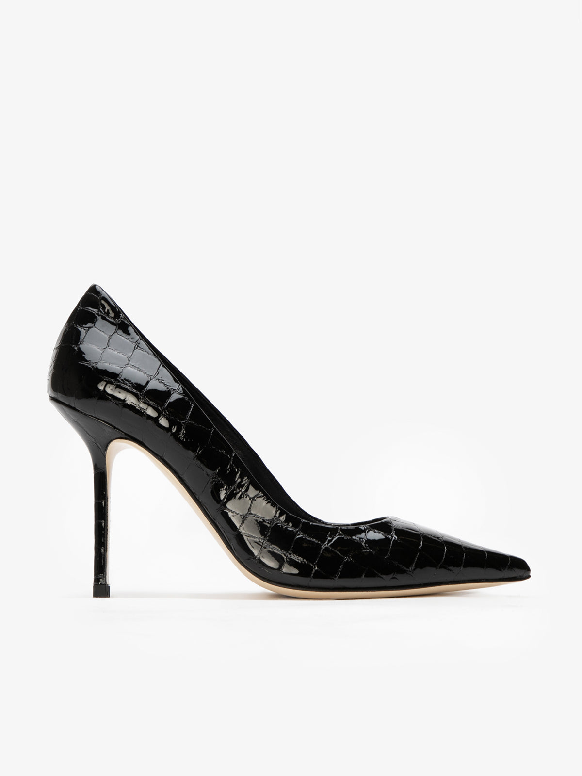 PDP2:BLACK CROCO PATENT LEATHER