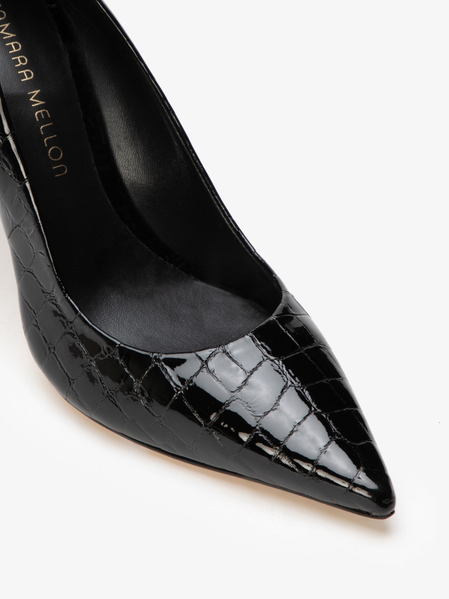 PDP2:BLACK CROCO PATENT LEATHER